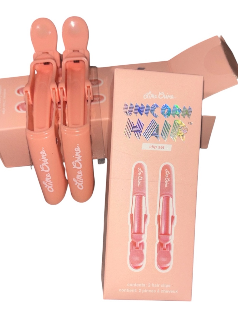 Lime Crime Unicorn Hair Clips – 2 Boxes / 4 Clips Total – NEW